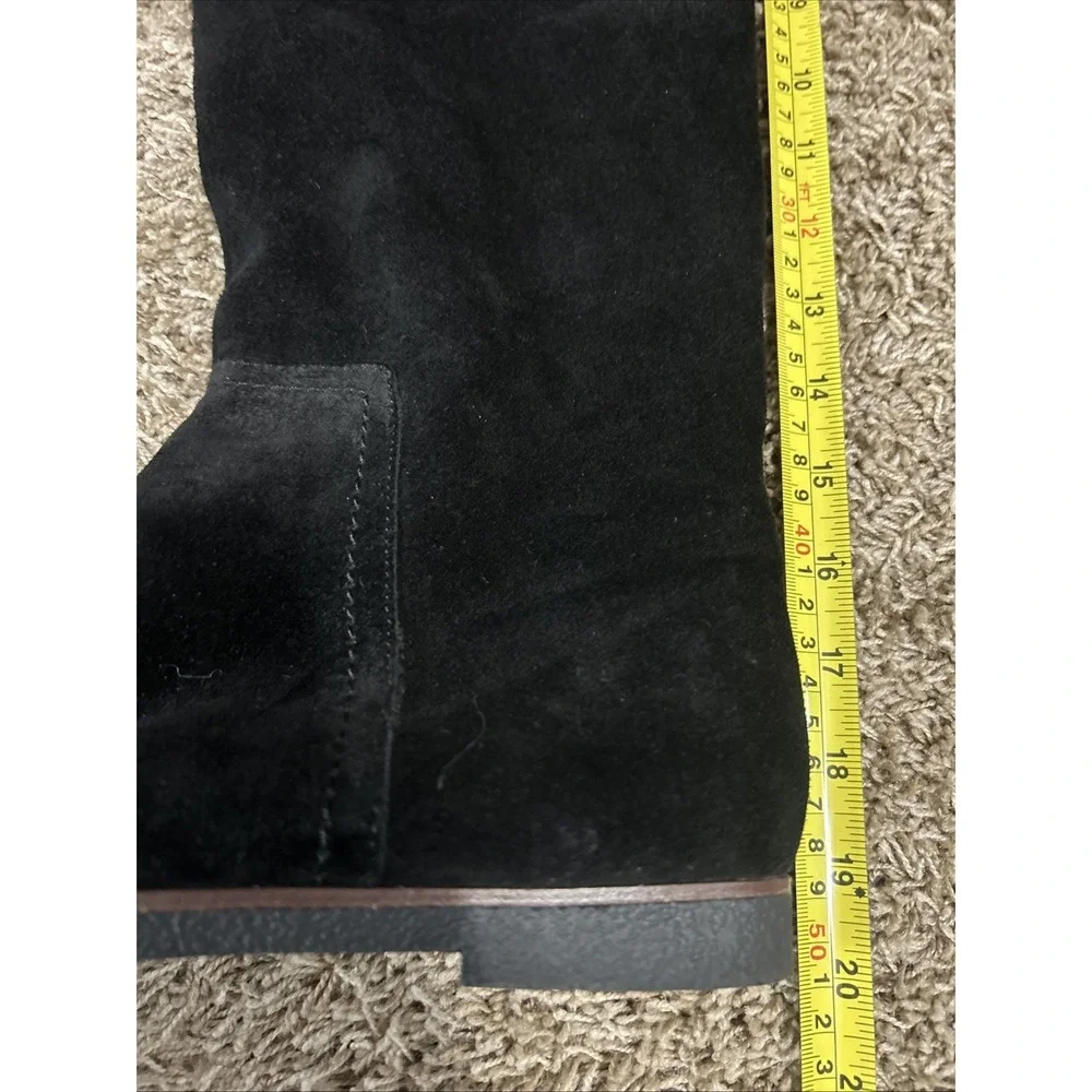 SAM EDELMAN 8M Black Orlando OTK Suede Faux Fur Cuff‎ Tall Boots Riding Luxury